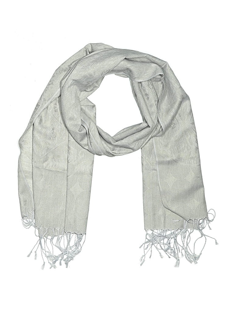 Pre-owned Pashmina Scarf In Gray