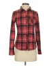 Almost Famous Plaid Red Long Sleeve Blouse Size S - photo 1