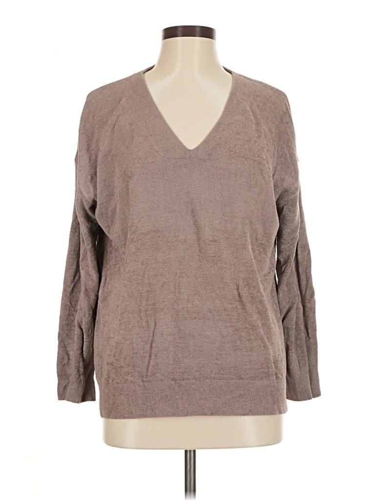 Pre-owned Barefoot Dreams Pullover Sweater In Brown
