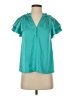 Trina Turk Teal Short Sleeve Blouse Size XS - photo 1