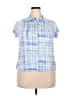 Unbranded 100% Rayon Blue Short Sleeve Blouse Size 5X - photo 1