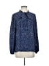 DKNY 100% Polyester Polka Dots Blue Long Sleeve Blouse Size S - photo 1