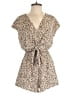 She + Sky 100% Polyester Animal Print Tan Romper Size S - photo 1