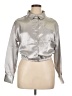 Fashion Nova 100% Polyester Metallic Silver Long Sleeve Blouse Size XL - photo 1