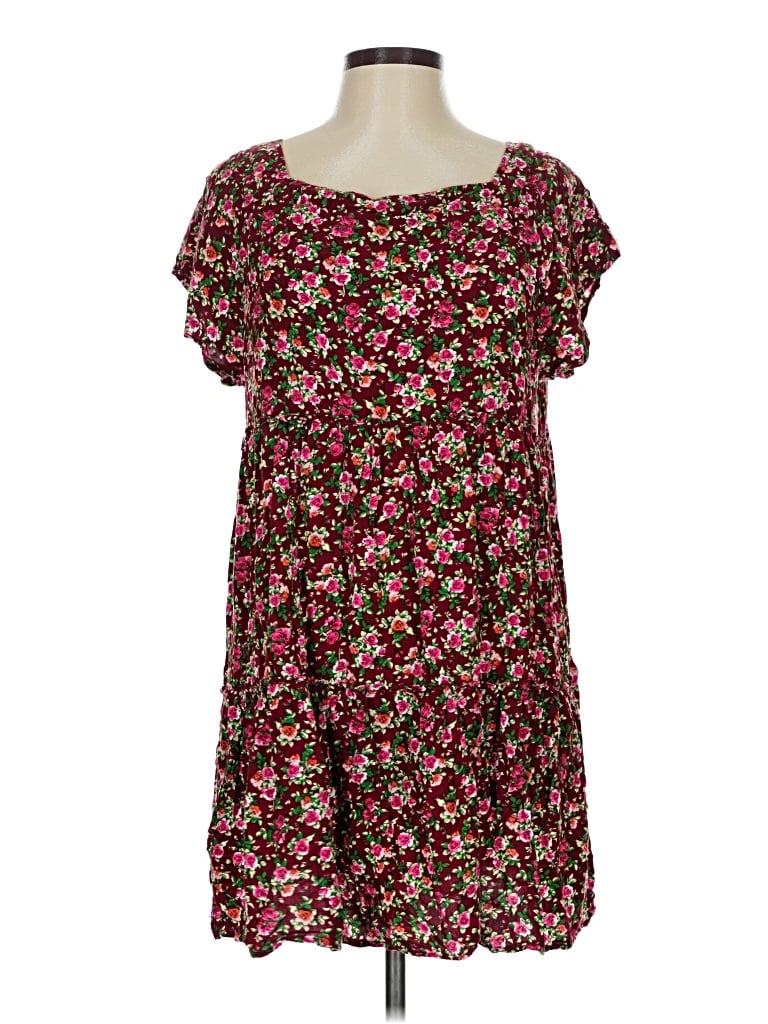 Pre-owned Natural Life Casual Dress In Burgundy