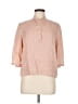 A. Cheng Pink 3/4 Sleeve Button-Down Shirt Size M - photo 1