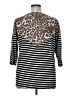 Celeste Animal Print Black Tan 3/4 Sleeve Top Size XL - photo 2