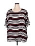 Como Blu 100% Polyester Stripes Black Short Sleeve Blouse Size 3X - photo 1