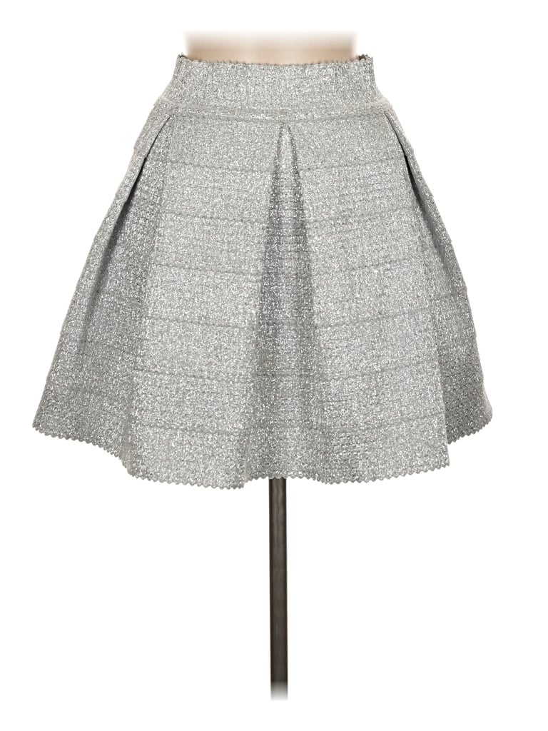 Pre-owned Parker Formal Skirt In Silver