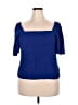 A New Day 100% Rayon Blue Short Sleeve Top Size XXL - photo 1