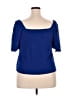 A New Day 100% Rayon Blue Short Sleeve Top Size XXL - photo 2