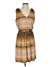 Luxology Print Brown Casual Dress Size S - photo 1
