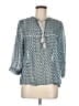 Assorted Brands 100% Cotton Teal 3/4 Sleeve Blouse Size M - photo 1