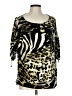 Boston Proper Animal Print Gold 3/4 Sleeve Blouse Size L - photo 1