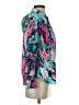 Talbots 100% Cotton Print Teal Long Sleeve Blouse Size XS - photo 4