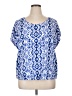 Rose & Thyme 100% Rayon Blue Short Sleeve Blouse Size 1X - photo 1