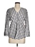 Buki 100% Polyester Checkered-gingham Gray 3/4 Sleeve Blouse Size M - photo 1