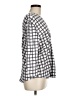 Buki 100% Polyester Checkered-gingham Gray 3/4 Sleeve Blouse Size M - photo 4