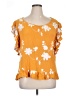 Liv 100% Rayon Orange Short Sleeve Blouse Size XL - photo 1