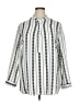 Unbranded Stripes Silver 3/4 Sleeve Blouse Size XL - photo 1