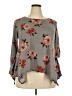 Green Envelope Floral Gray Pullover Sweater Size 2X - photo 1