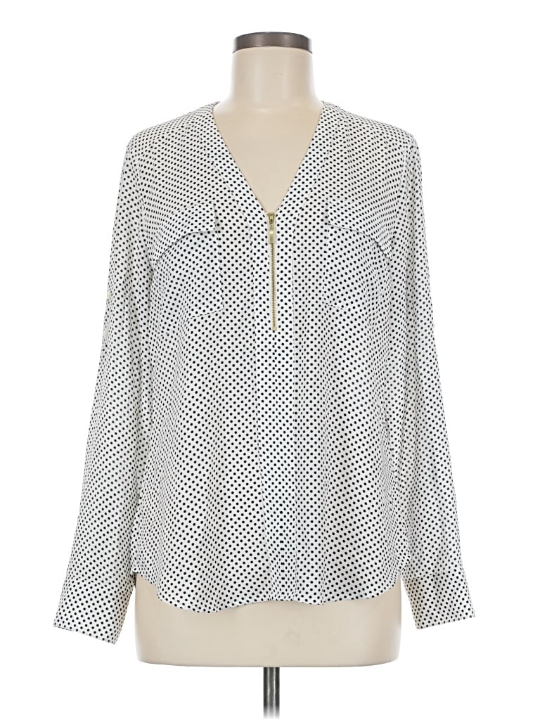 Express Outlet Long Sleeve Blouse In Silver
