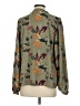 Well Worn 100% Polyester Floral Green Long Sleeve Blouse Size S - photo 2