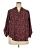 Lush 100% Polyester Animal Print Burgundy 3/4 Sleeve Blouse Size XXL - photo 1