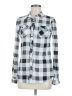 Win Win Checkered-gingham Silver Long Sleeve Button-Down Shirt Size M - photo 1