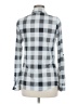 Win Win Checkered-gingham Silver Long Sleeve Button-Down Shirt Size M - photo 2