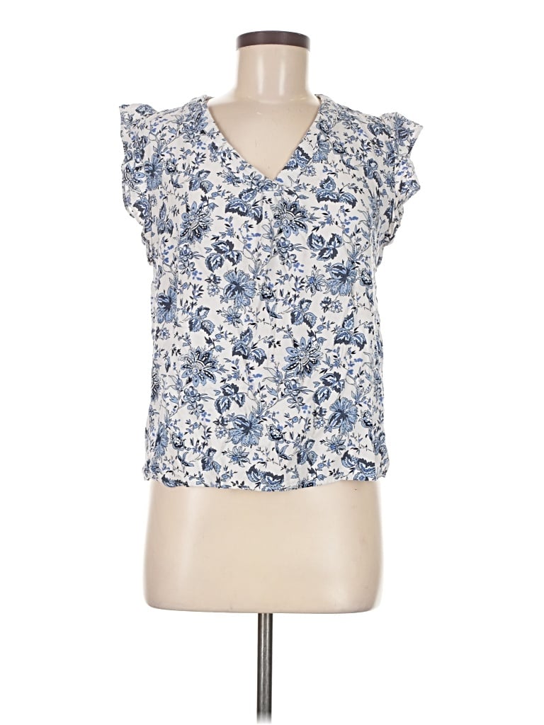 Pre-owned Anne Carson Sleeveless Blouse In Blue