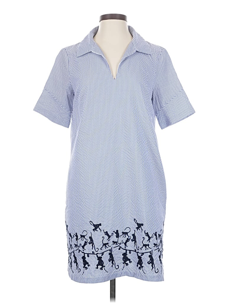 Pre-owned Nicole Miller Studio Casual Dress In Blue