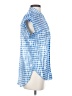 J.Crew Checkered-gingham Blue Short Sleeve Blouse Size 2 - photo 4