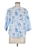 Assorted Brands Floral Blue 3/4 Sleeve Blouse Size M - photo 1