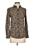 BeachLunchLounge 100% Viscose Animal Print Brown Long Sleeve Blouse Size XS - photo 1