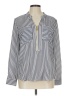 MICHAEL Michael Kors Stripes Blue Long Sleeve Blouse Size L - photo 1