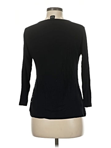 Black Saks Fifth Avenue 3/4 Sleeve Top (view 2)