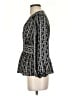 Max Studio 100% Polyester Print Silver 3/4 Sleeve Blouse Size XS - photo 5