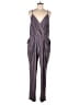 BCBGeneration Stripes Purple Jumpsuit Size L - photo 1