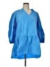 River Island 100% Polyester Solid Blue Casual Dress Size 16 - photo 1