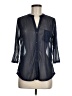 Always Indigo 100% Polyester Blue 3/4 Sleeve Blouse Size M - photo 1