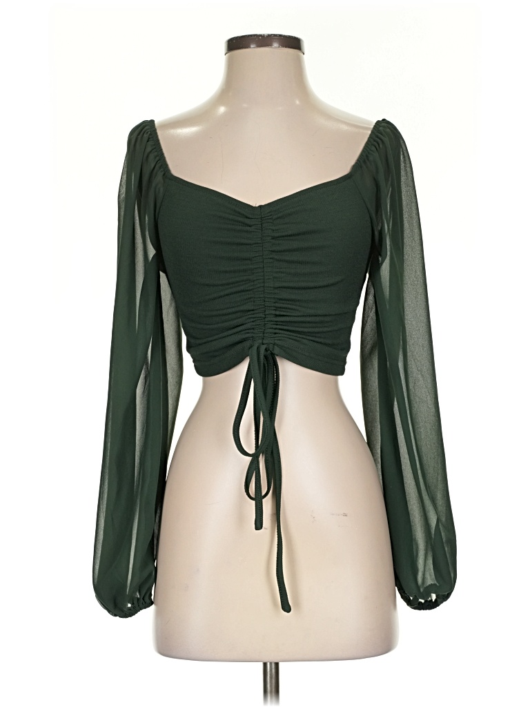 Pre-owned Shein 3/4 Sleeve Blouse In Green