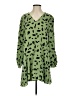 Glamorous 100% Polyester Animal Print Green Casual Dress Size 4 - photo 1