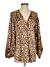 Jodifl 100% Polyester Animal Print Brown Long Sleeve Blouse Size S - photo 1