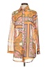 PrettyLittleThing 100% Polyester Paisley Orange Long Sleeve Blouse Size 0 - photo 1