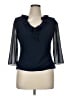 Papell 100% Polyester Blue 3/4 Sleeve Blouse Size 14 (petite) - photo 1