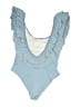 Cupshe Solid Blue One Piece Swimsuit Size M - photo 2