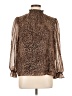 1.State 100% Polyester Animal Print Brown Long Sleeve Blouse Size L - photo 1
