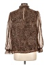 1.State 100% Polyester Animal Print Brown Long Sleeve Blouse Size L - photo 2