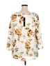 Unique Spectrum 100% Rayon White Ivory 3/4 Sleeve Blouse Size 3X - photo 2